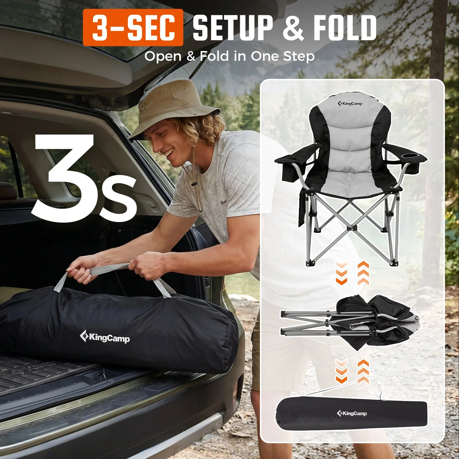 KingCamp Lumbar Support Oversized Camping Chair - Image 62