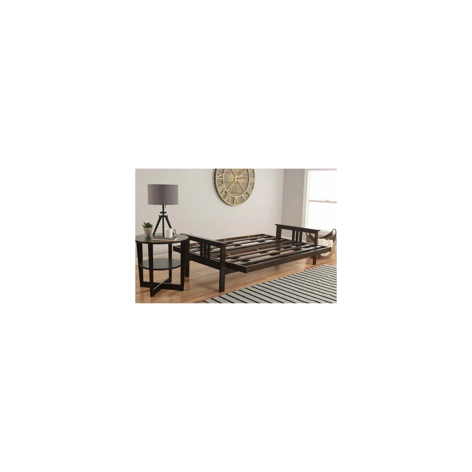 Homestock African Artifacts Full Size Futon Frame Set with Mattress, Easily Converts to Bed, Versatile Design Futon Frame for All Spaces, 33"H x 79"L x 37"D-Color:Linen Charcoal,Size:Barbados - Image 127