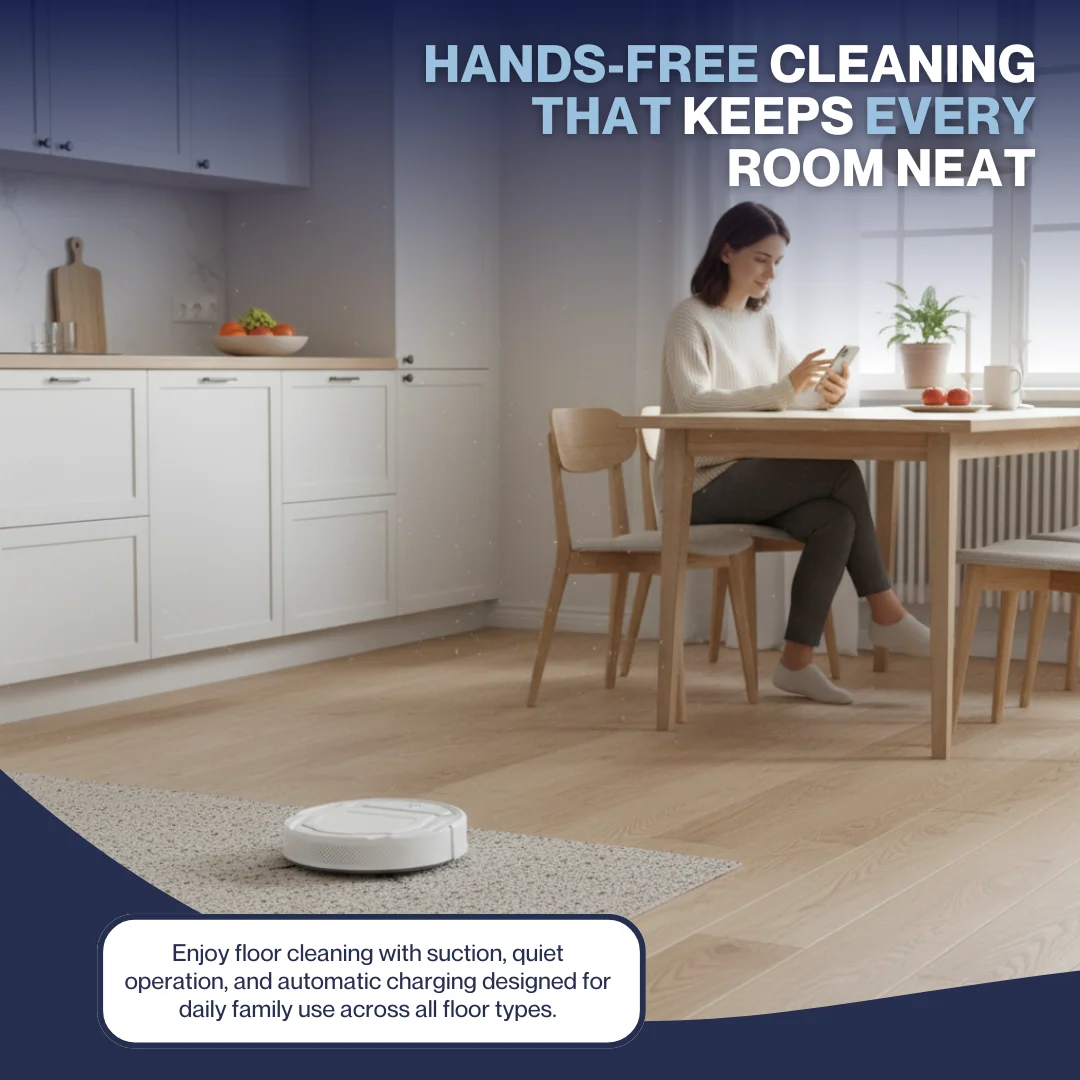 Robot Vacuum Cleaner, Dual-Layer Filter and 6 Multiple Modes