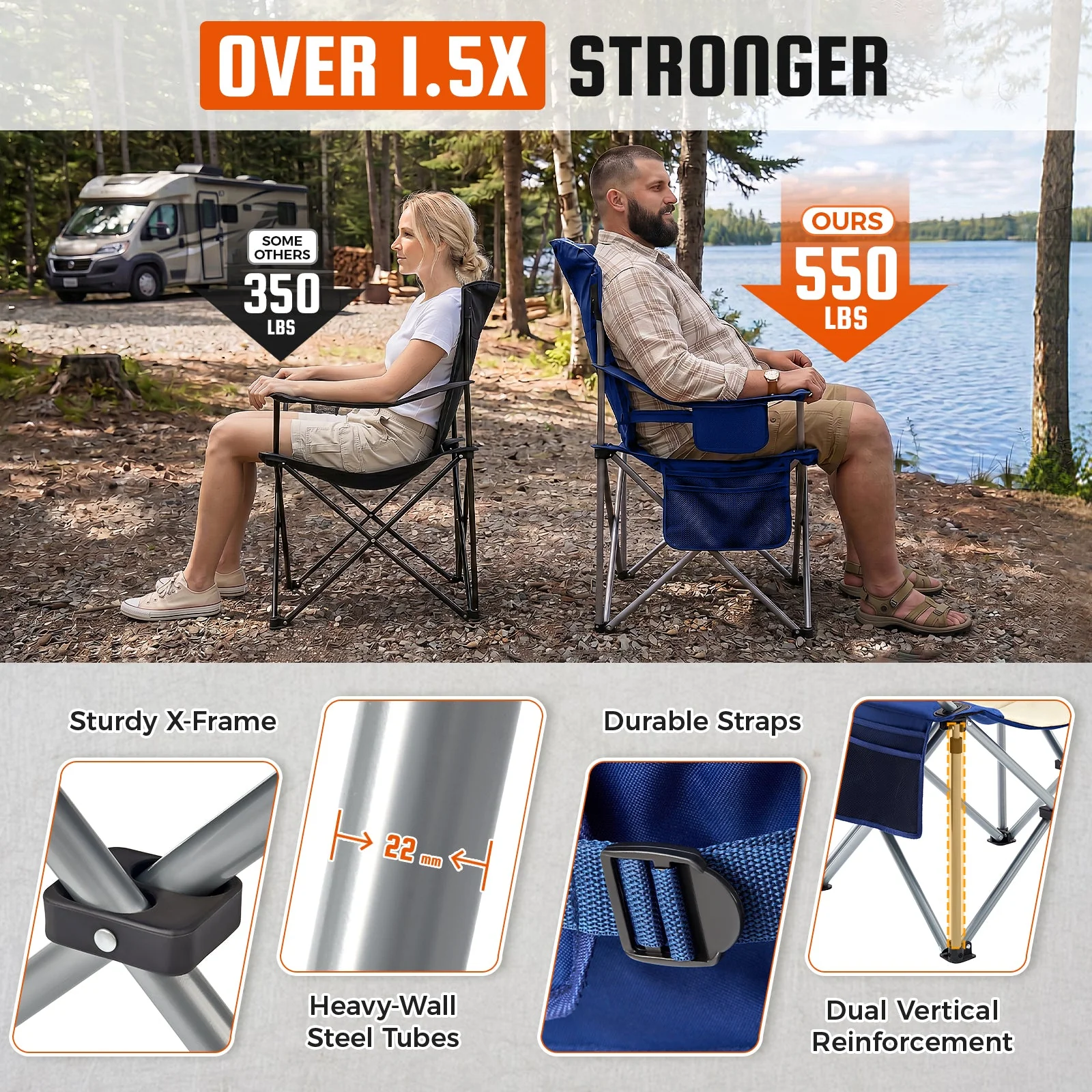 KingCamp Lumbar Support Oversized Camping Chair - Image 87
