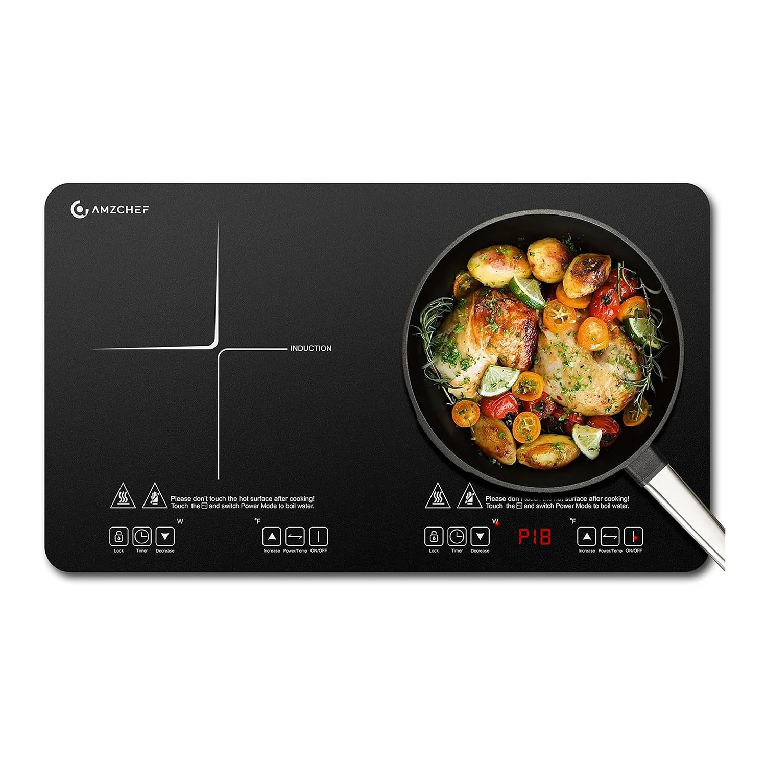 AMZCHEF Portable Double Induction Cooktop 2 Burner Electric Cooktop For House 1