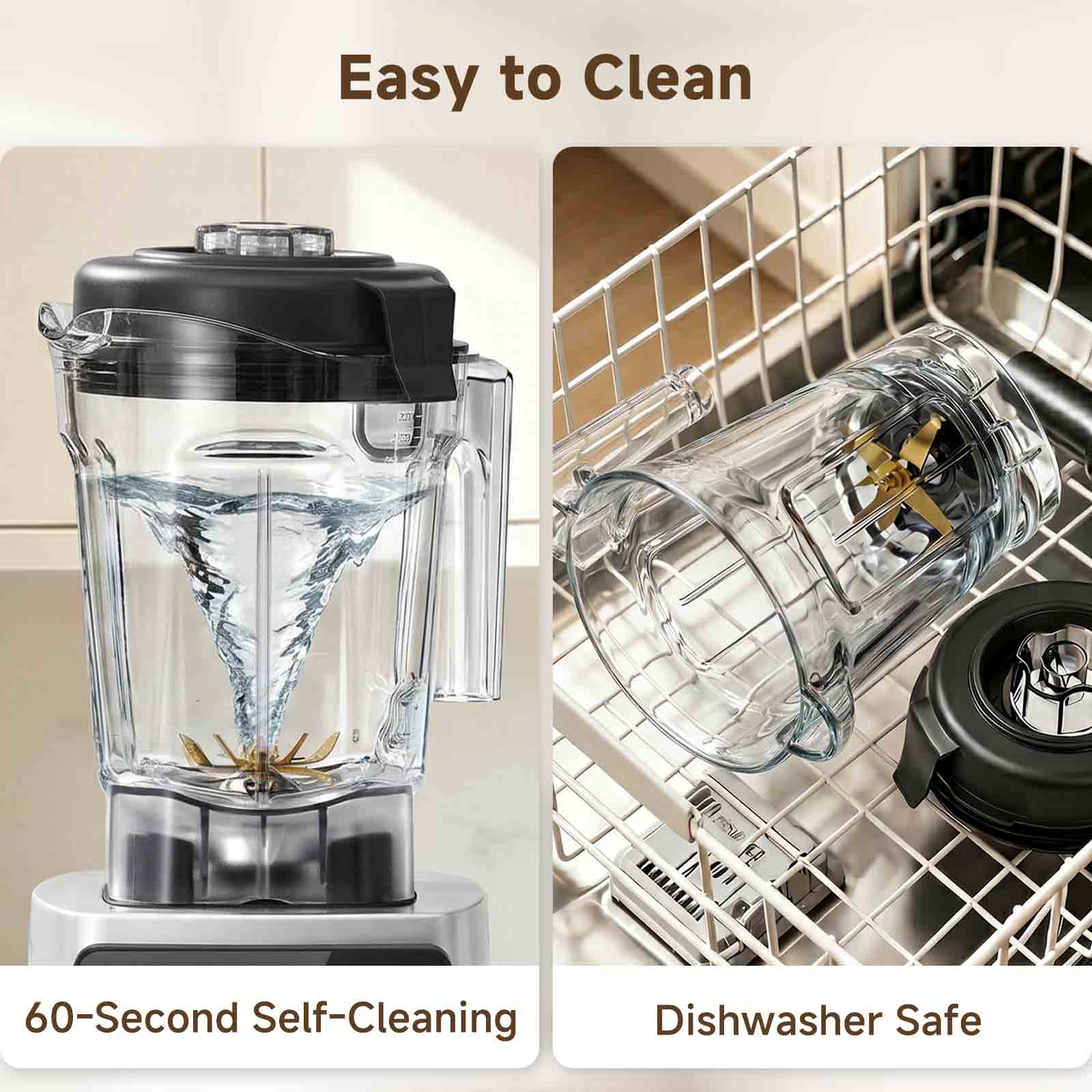 Amzchef 1800W Countertop Blender with 6-Blade | 68oz BPA-Free Pitcher - Image 4