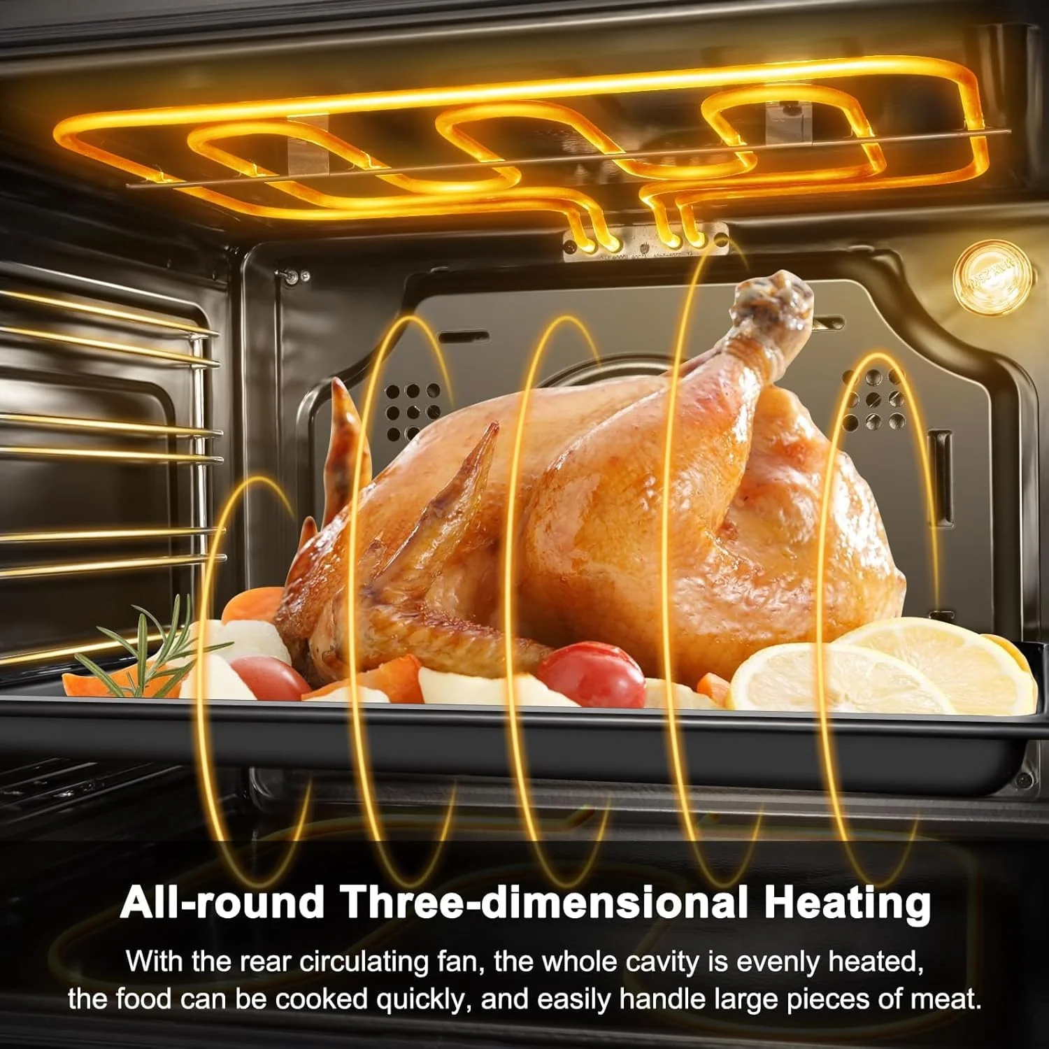 AMZCHEF 24" 2.5 Cu.ft. Built-in Electric Wall Oven with 8 Cooking Functions 3