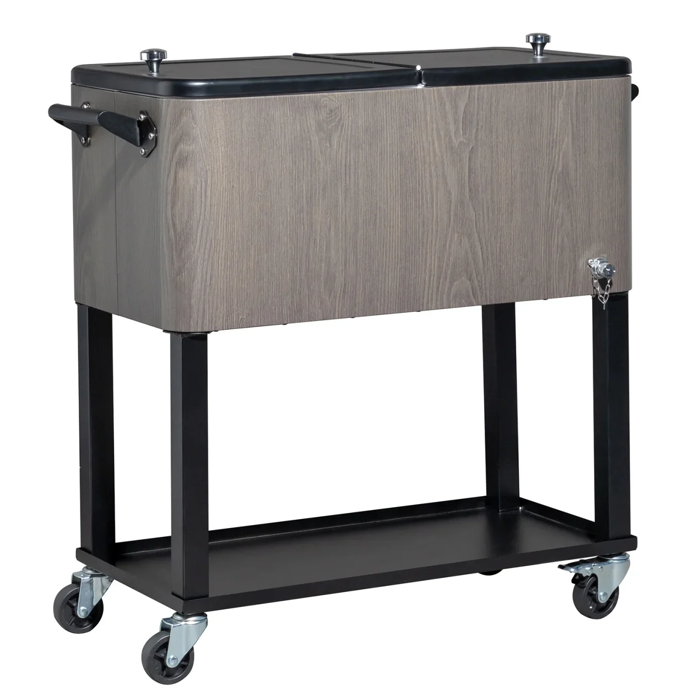 80Qt All-In-One Cooler Cart With Bottle Opener, Lower Storage Shelf and Cap Catcher, Outdoor Party Rolling Cooler With Lockable Wheels For Pool Side, Patio, Balcony, Mint(33.07 x 15.16 x 35.83)" - Image 38