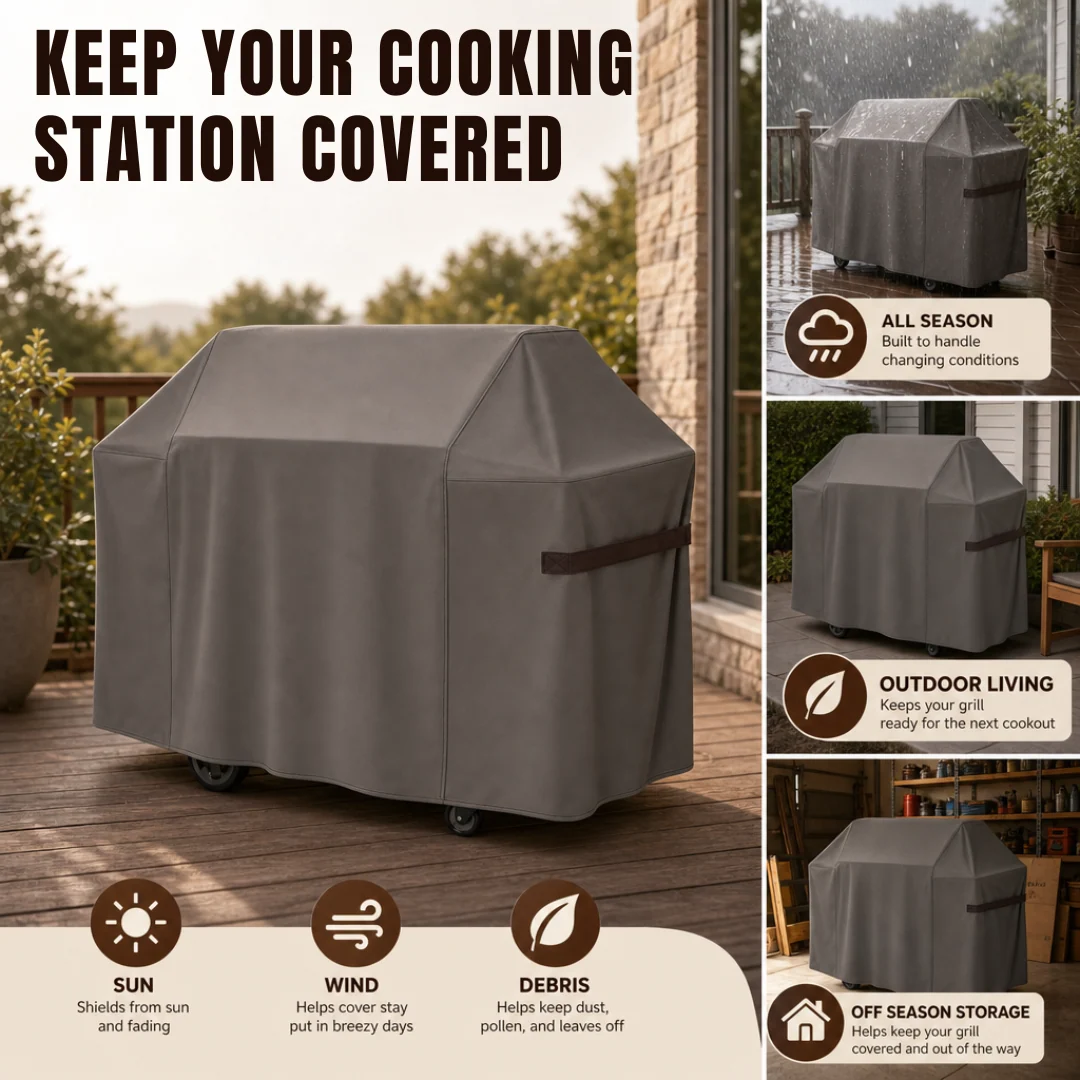Grill Cover for Gas Grills with Vinyl Lining, 58, 64, or 72 In