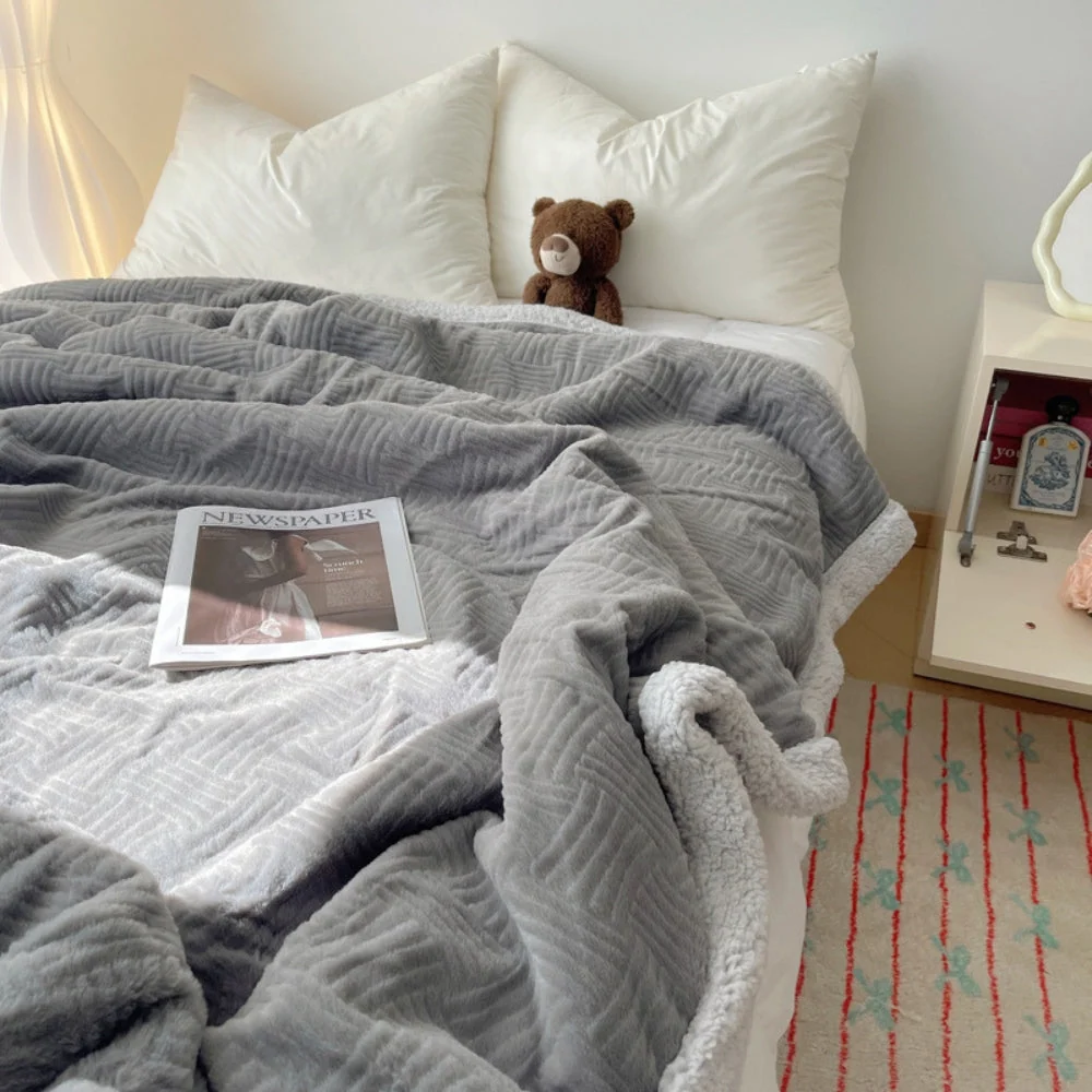 Throw Blanket Rabbit Plush Reversible Machine Washable - Image 9
