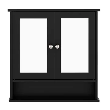 Bathroom Cabinet with Dual Mirrors and Three-Tier Storage – Wall Mounted