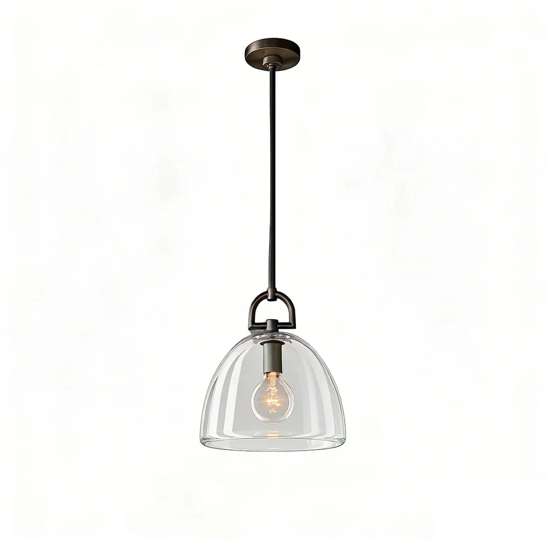Elegant Glass Dome Pendant Light for Modern Kitchens - Image 3