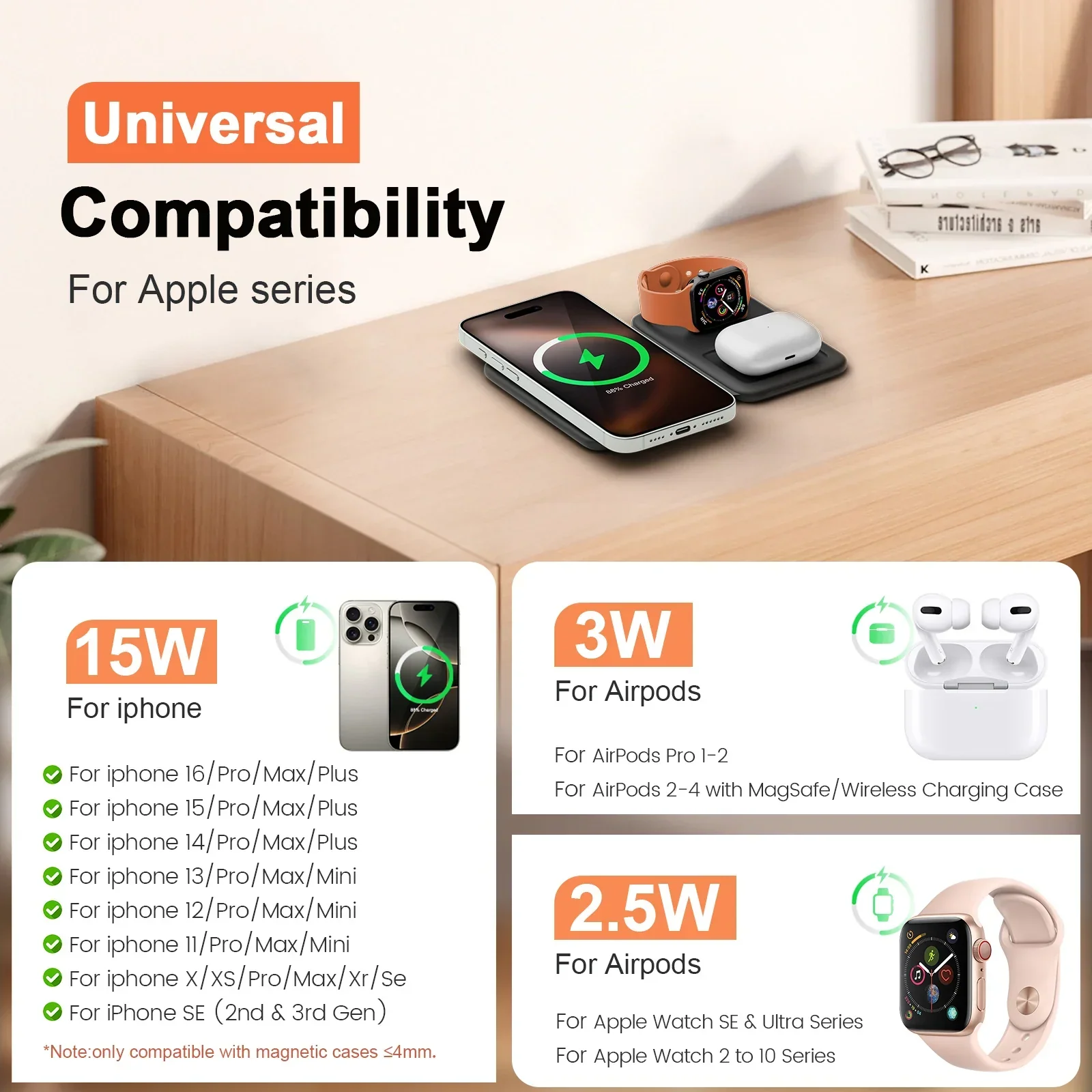 3-in-1 Magnetic Charging Station – Foldable Design - Image 6