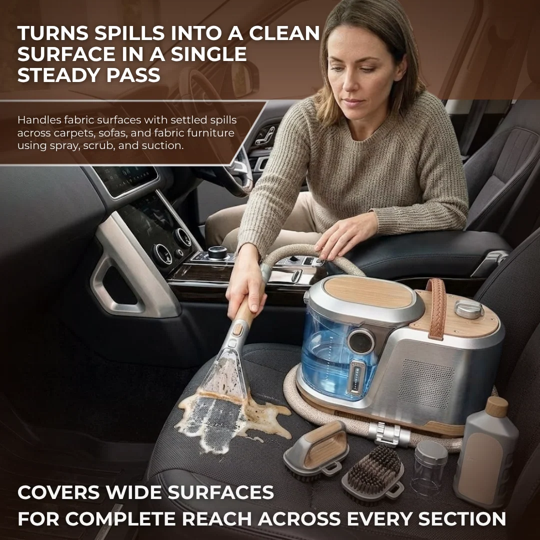 Multi-Surface Fabric and Car Interior Cleaner with 2-in-1 Tank System