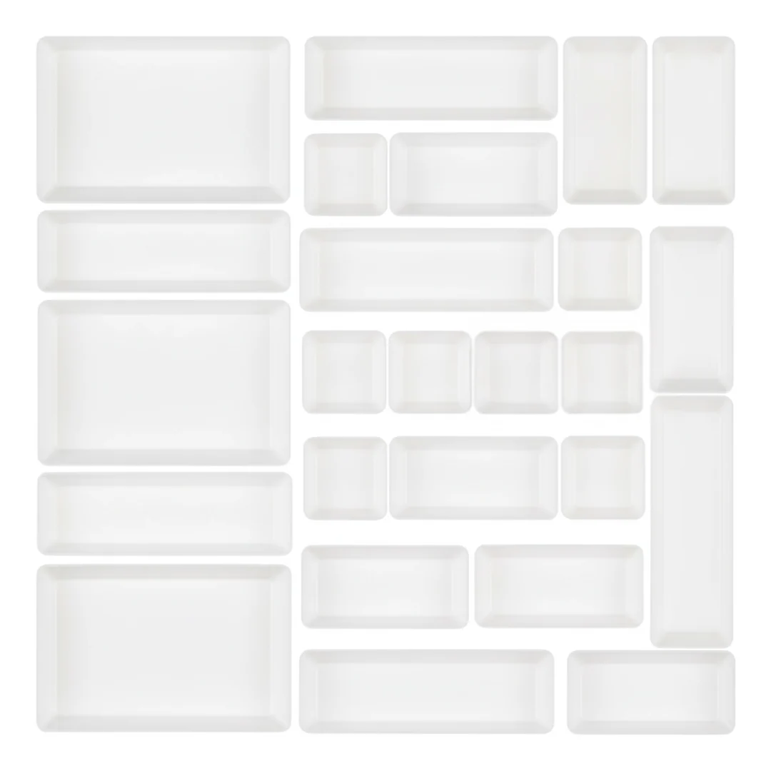 25-Piece Storage Tray Set for Organizing Plastic Drawers in 4 Sizes - Image 4