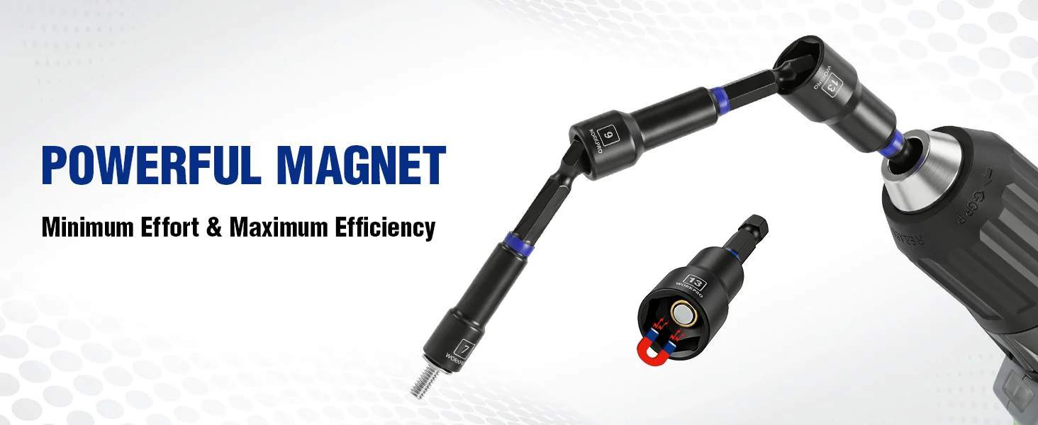 Innovation and quality drill bit set with durable metal tools and secure magnetic tips on a white background