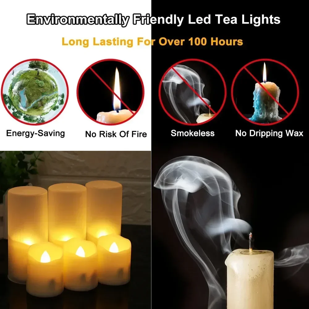 Set of 6 Rechargeable LED Candles with Timer Function - Image 3