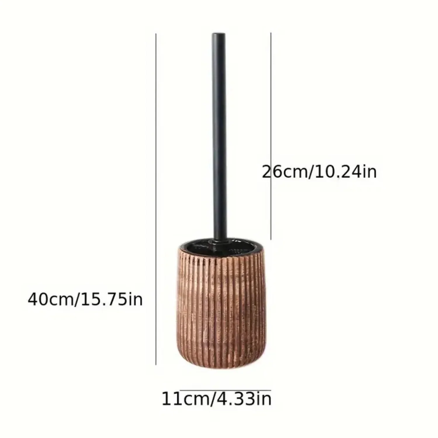 Toilet Brush & Holder Ribbed Ceramic Floor-Mounted - Image 6