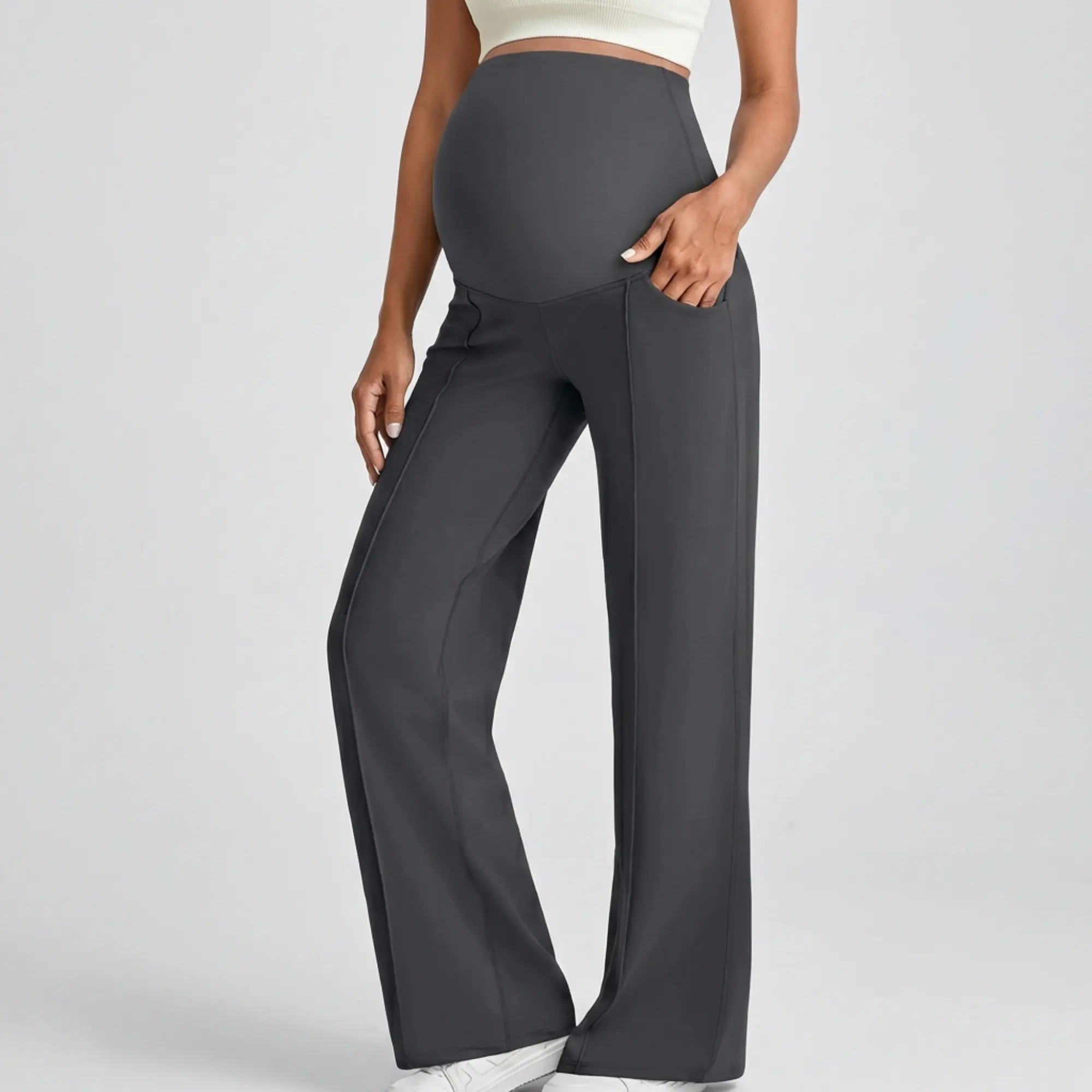 Yoga Pants with Flared Legs in Cloud Design
