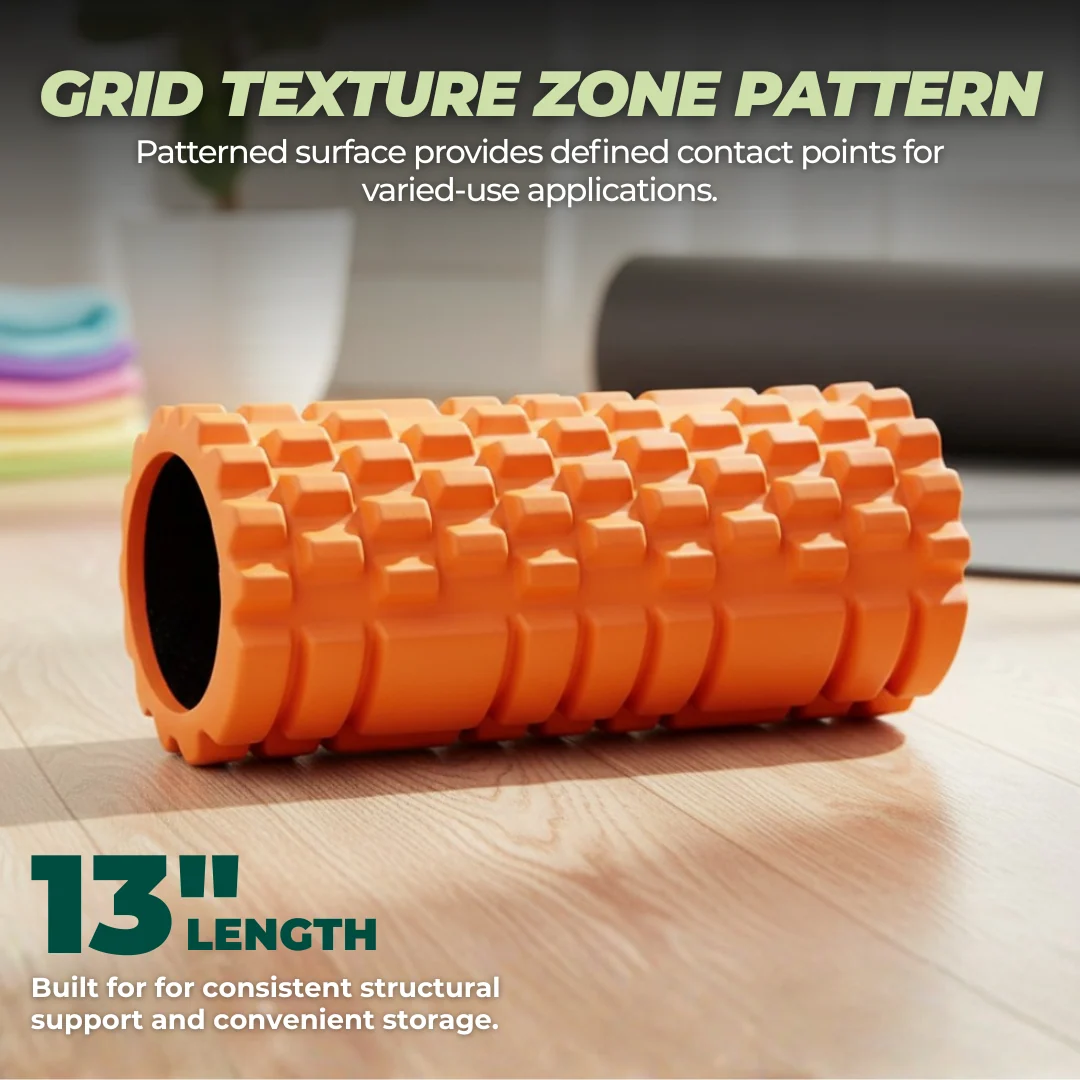 13" Textured Foam Roller Muscle Massager for Home and Gym Use