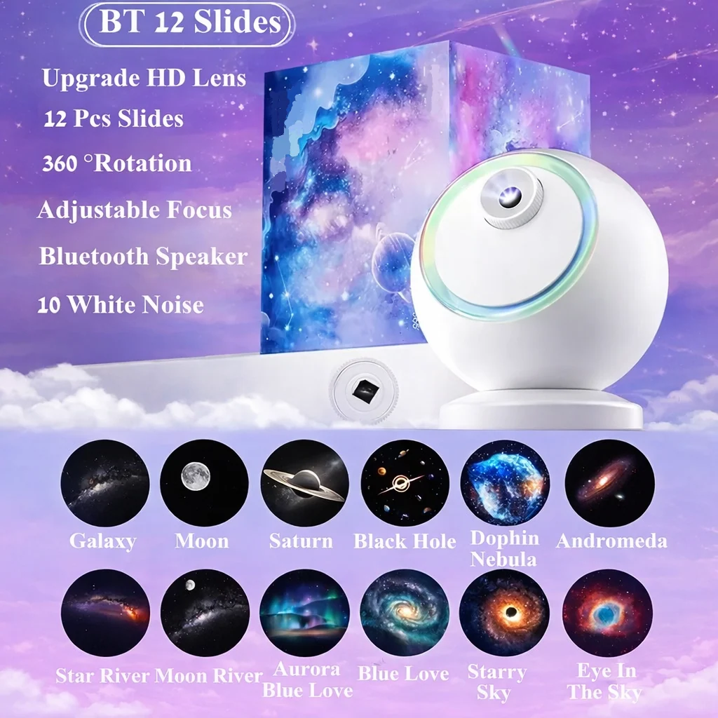Celestial Bliss LED Nightlight Projector with Bluetooth Sound - Image 5