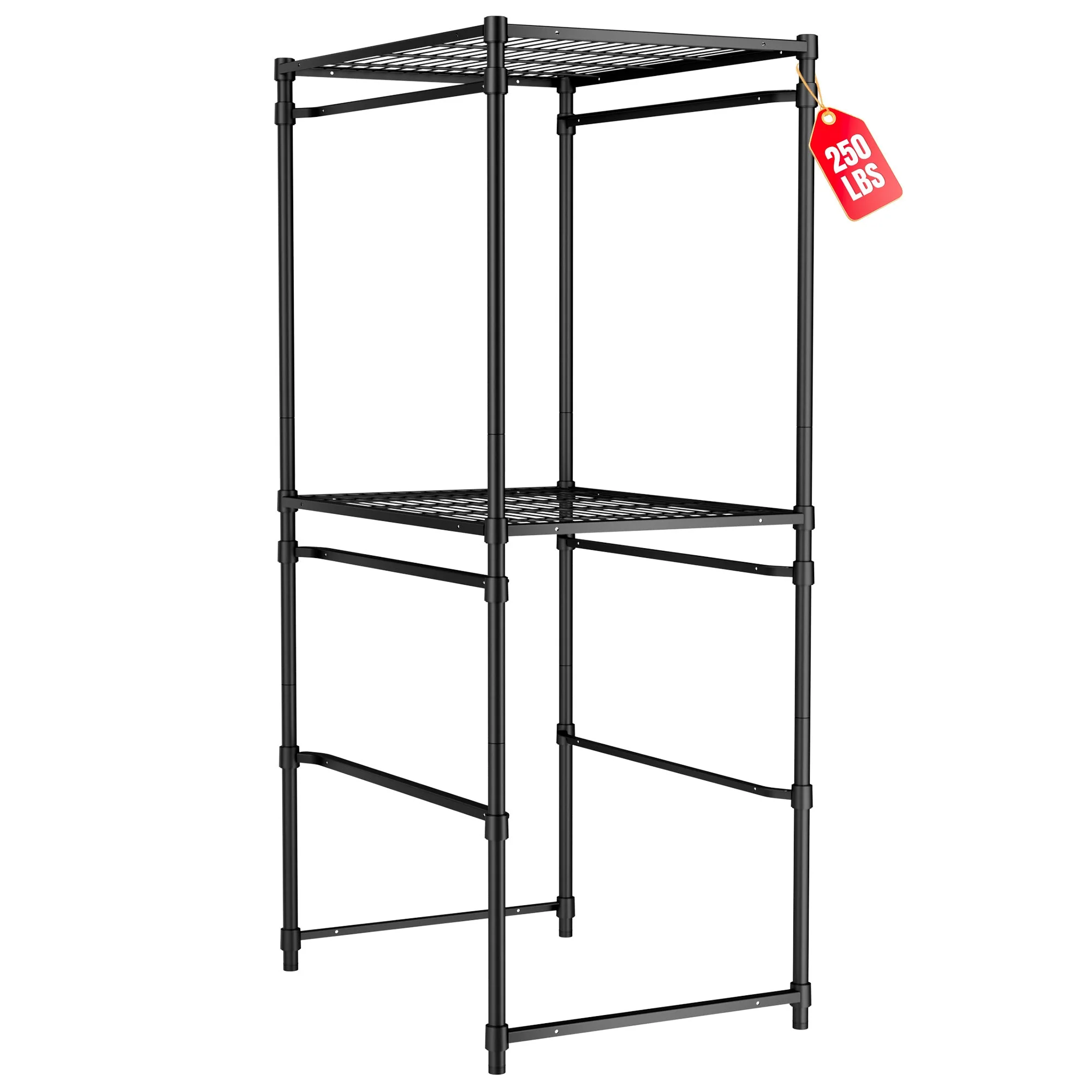 WORKPRO 250 LBS 5-Tier Bin Storage Rack for 27-Gallon Totes, Heavy Duty Metal Shelving Units for Garage, Basement, Pantry, Kitchen, Workspace, or Laundry Room, 30.5" x 22.5" x 69", Black - Image 2