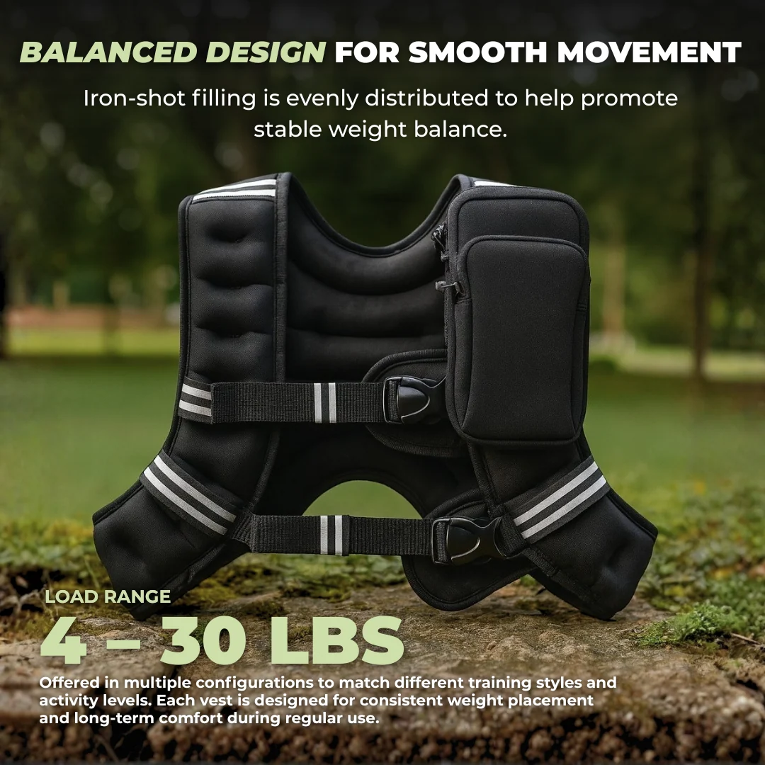 Lycra Weighted Vest with Reflective Stripes Adjustable Straps and Removable Shoulder Pads