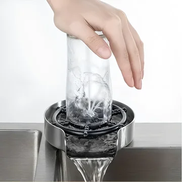 Automatic Glass Rinser Hands-Free High-Pressure Stainless Steel