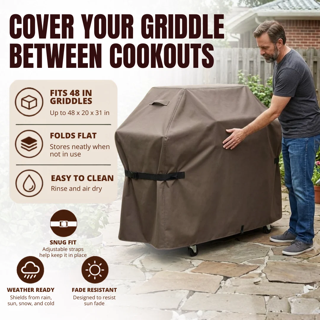 48 in Flat Top Griddle Cover with Adjustable Straps and UV Shield
