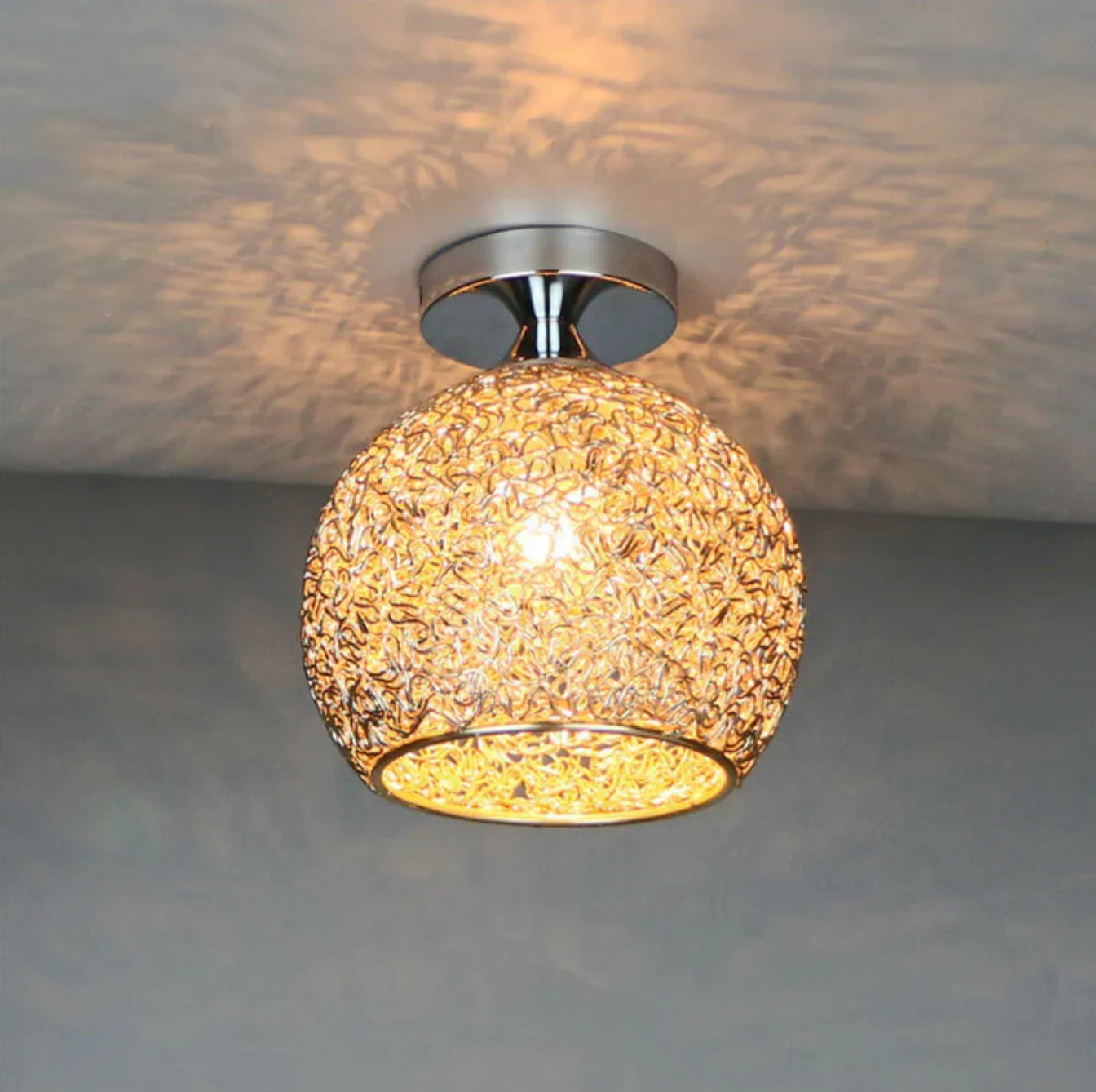 Stylish Ceiling Light Fixture with Open Sphere Design - Image 9