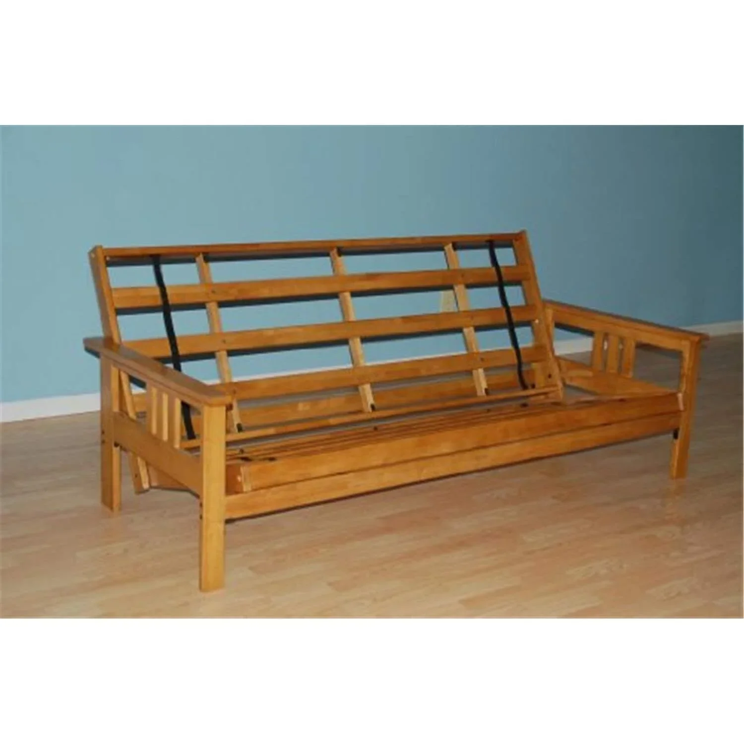Homestock African Artifacts Full Size Futon Frame Set with Mattress, Easily Converts to Bed, Versatile Design Futon Frame for All Spaces, 33"H x 79"L x 37"D-Color:Linen Charcoal,Size:Barbados - Image 86