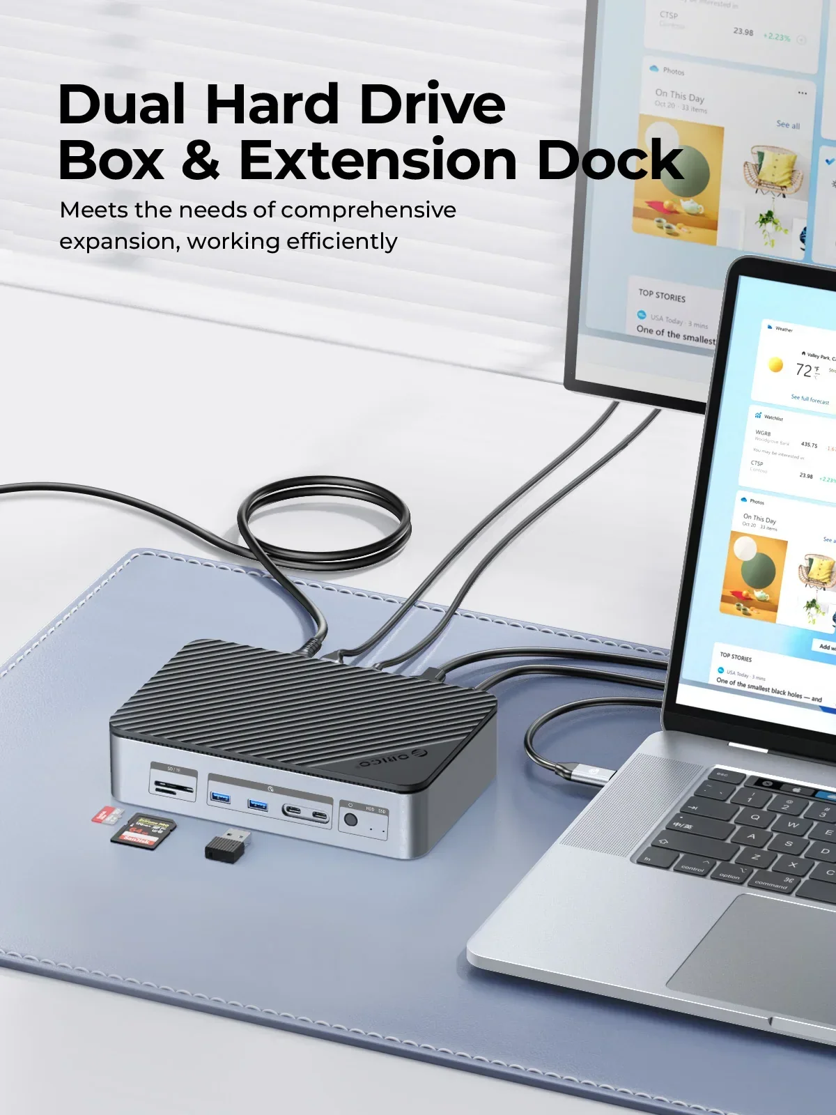 USB Hub with 10 Ports and Multiple Connection Options - Image 3