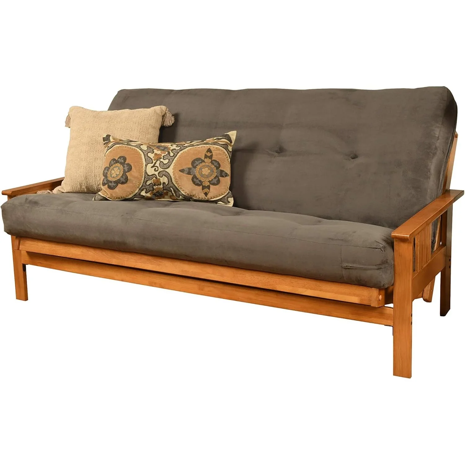 Homestock African Artifacts Full Size Futon Frame Set with Mattress, Easily Converts to Bed, Versatile Design Futon Frame for All Spaces, 33"H x 79"L x 37"D-Color:Linen Charcoal,Size:Barbados - Image 70