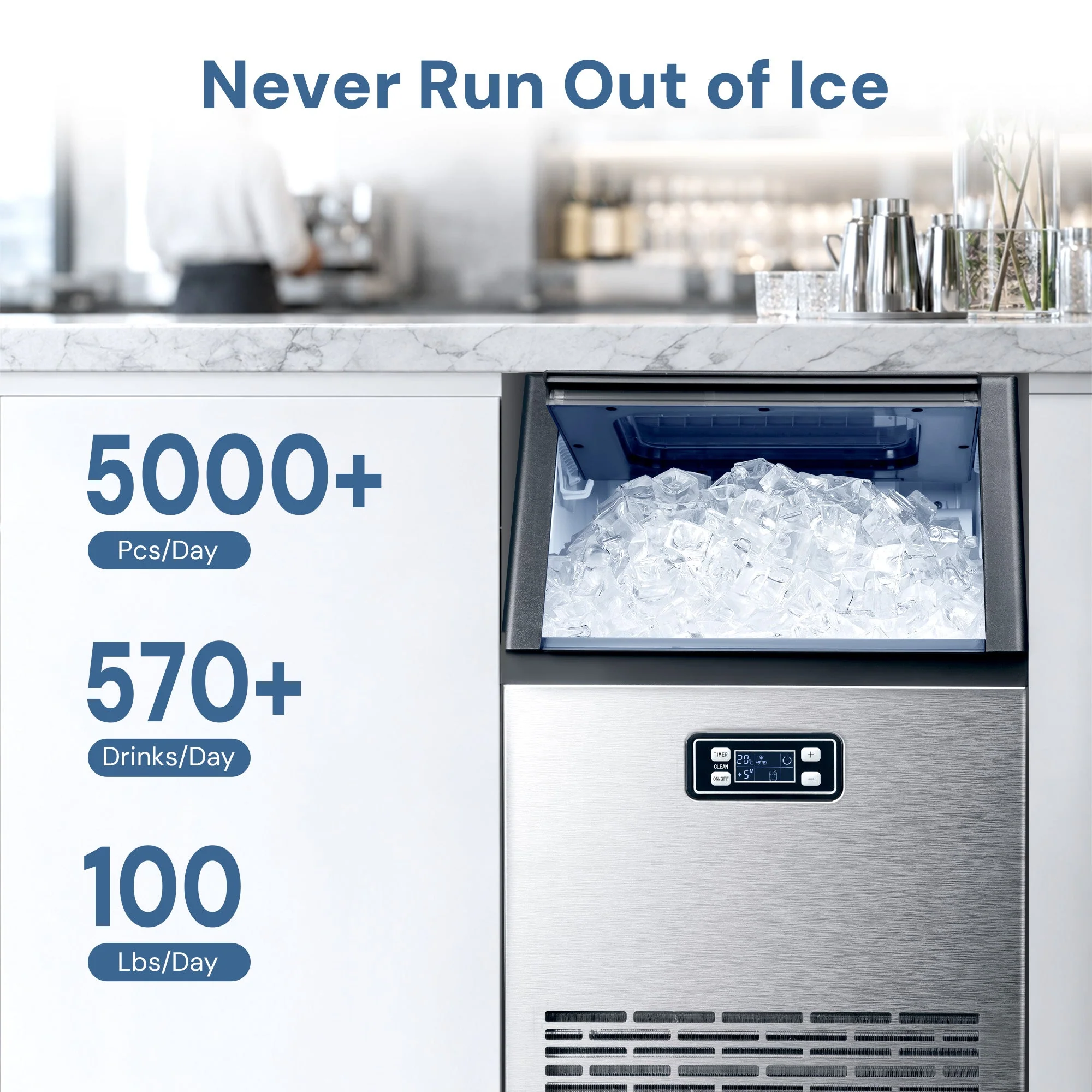 100LBS/200LBS/265LBS Freestanding Commercial Ice Maker Z5845A