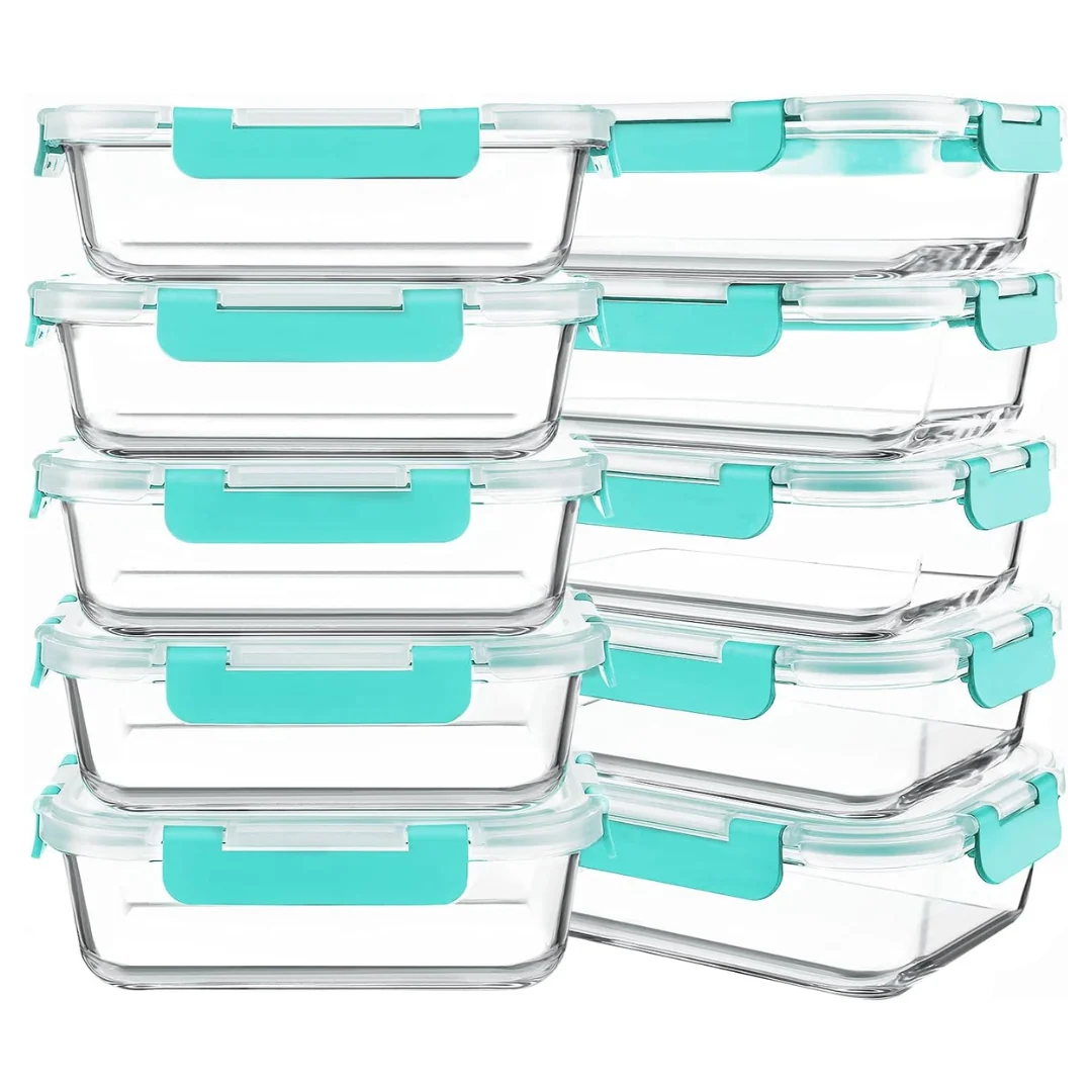 Food Storage Glass Containers with Lids for Meal Preparation and Heating - Image 3
