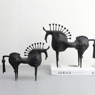 Abstract Horse Sculpture Premium Metal & Sleek Black Finish