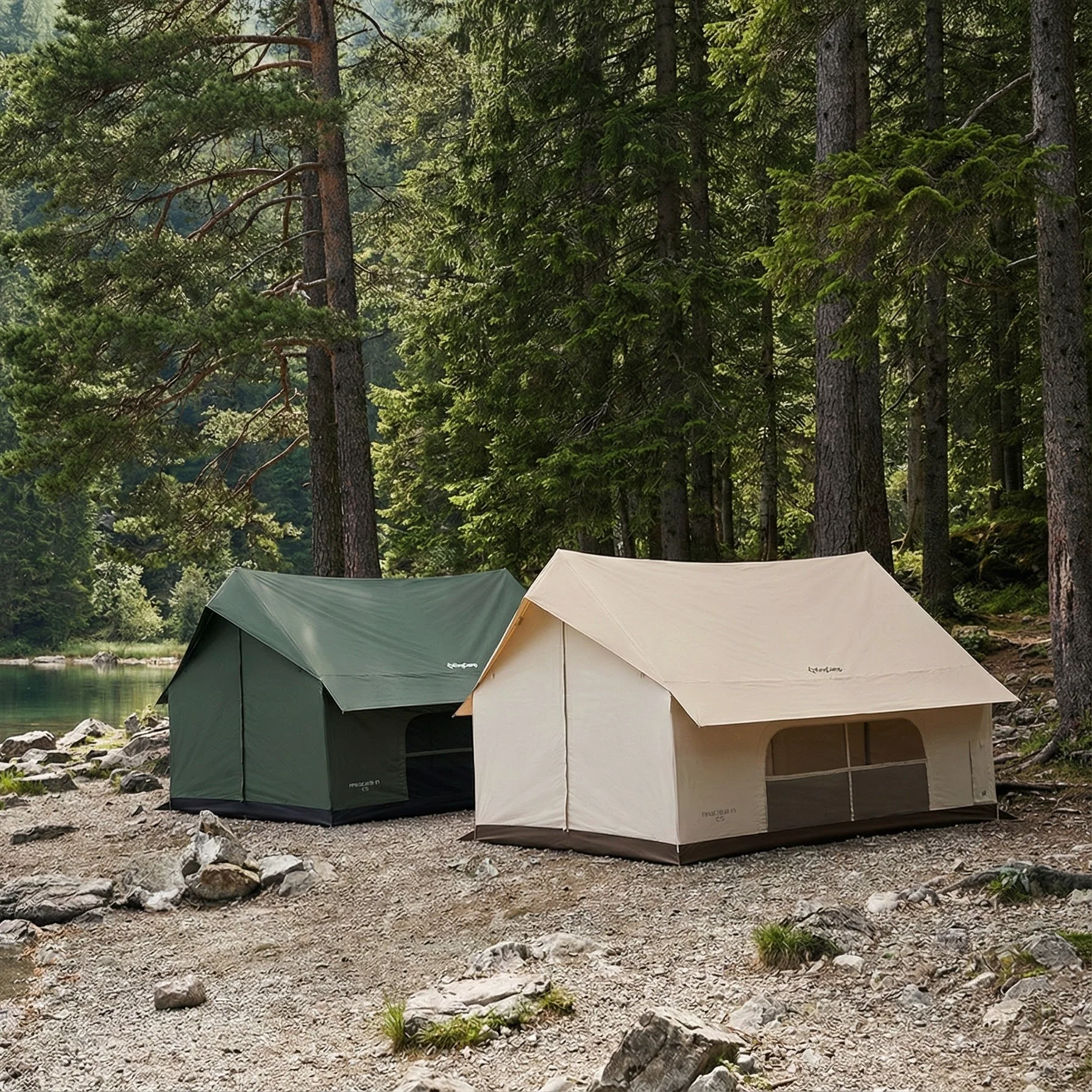 KingCamp 4-Season Cabin Tent with Stove (Size S) Bundle