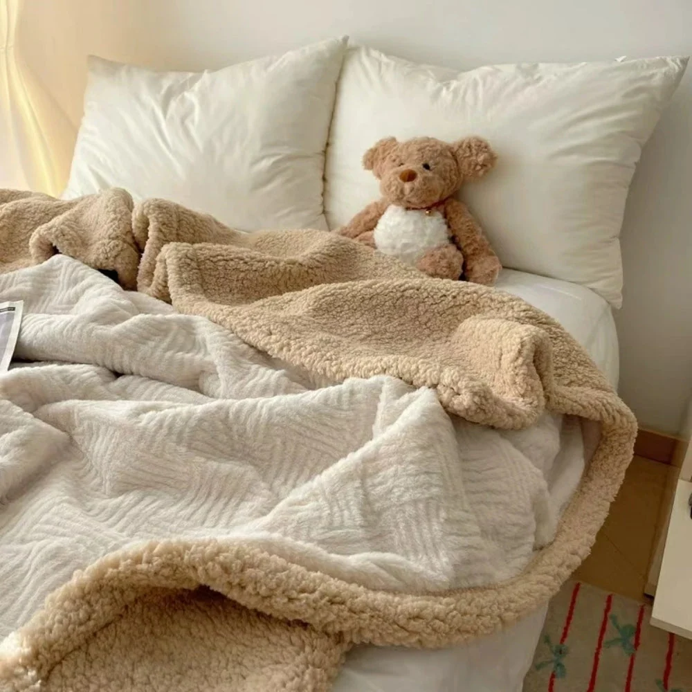 Throw Blanket Rabbit Plush Reversible Machine Washable - Image 2