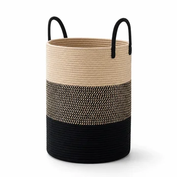 Woven Storage Basket Foldable With Carrying Handles 15.3 Gallon