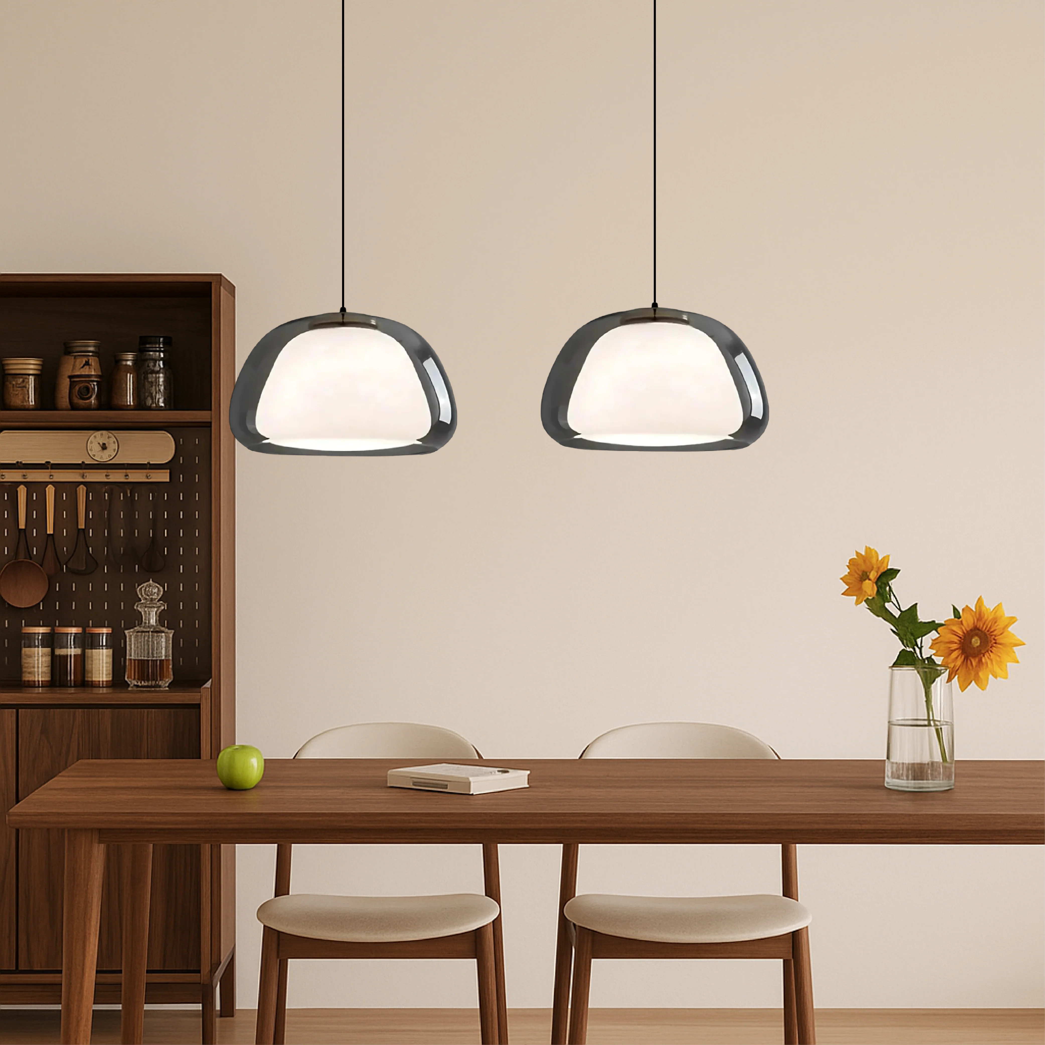 Elegant Woven Bamboo Pendant Light with Adjustable Height