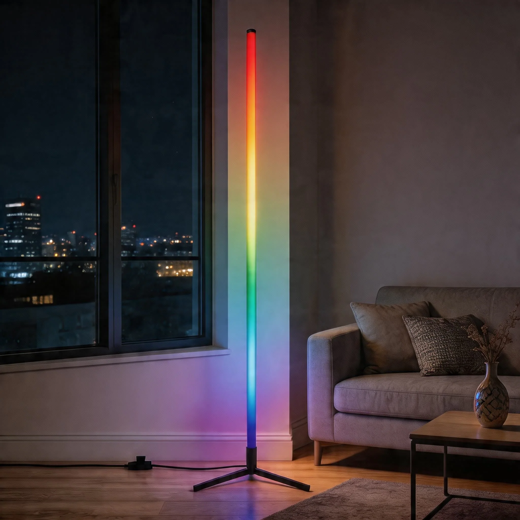 Contemporary Floor Lamp with LED Light Available in Various Colors - Image 4
