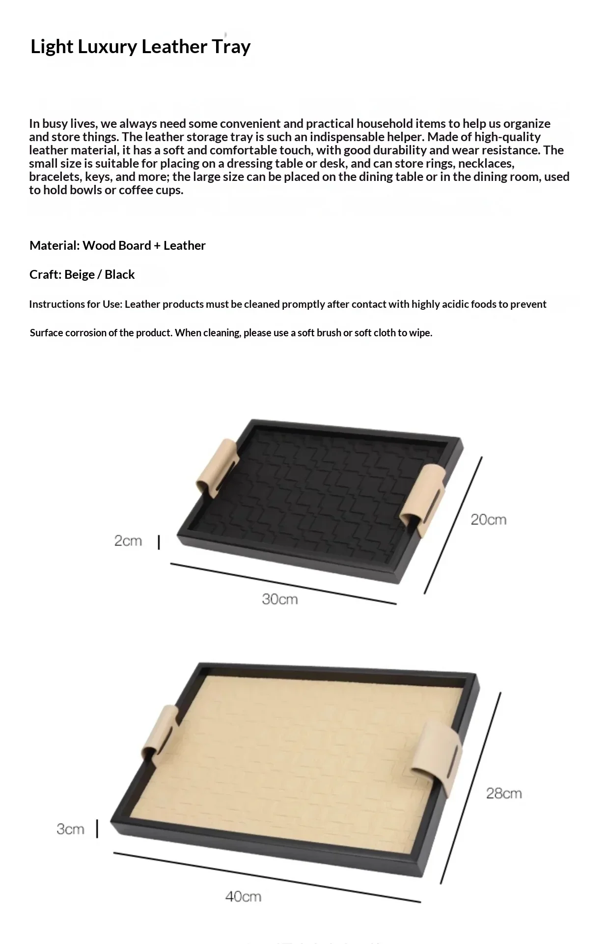 Decorative Tray for Organizing – Nature-Inspired Design