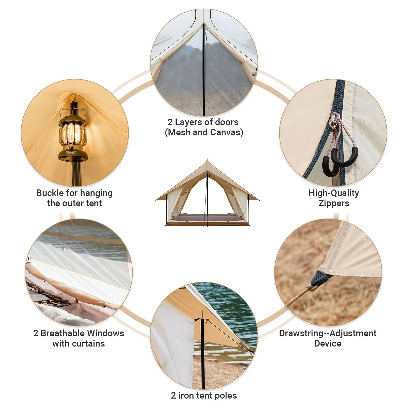 KingCamp Mountain In C2 Cabin Wall Scout Tent