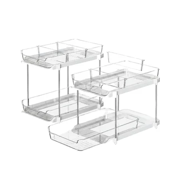 Sliding Drawer Under Sink Organizer – 2-Tier Clear Acrylic Storage