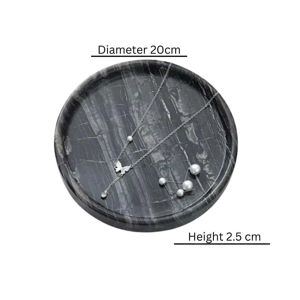 Jewelry Tray Round Marble Durable & Easy-to-Clean - Image 3