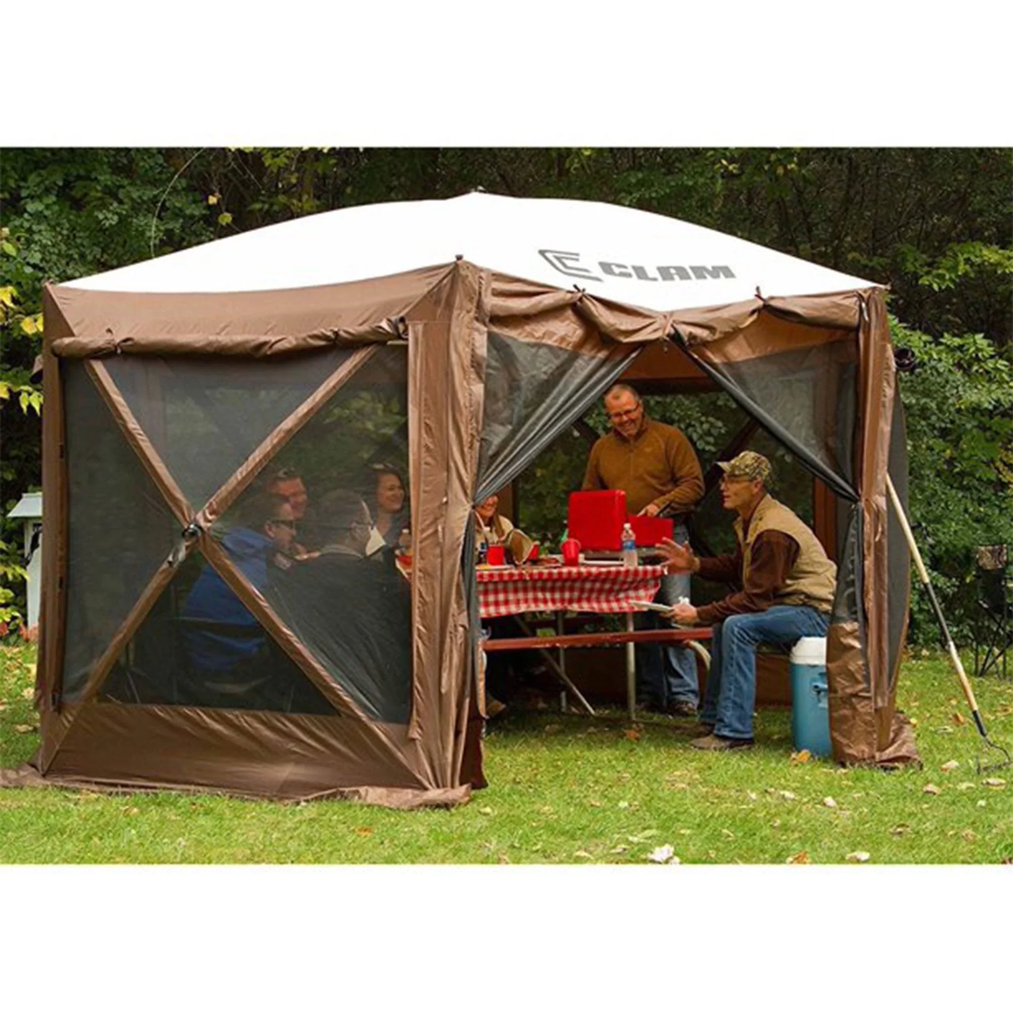 CLAM Quick-Set Pavilion 12.5 x 12.5' Portable Outdoor Canopy Shelter, Green - Image 49