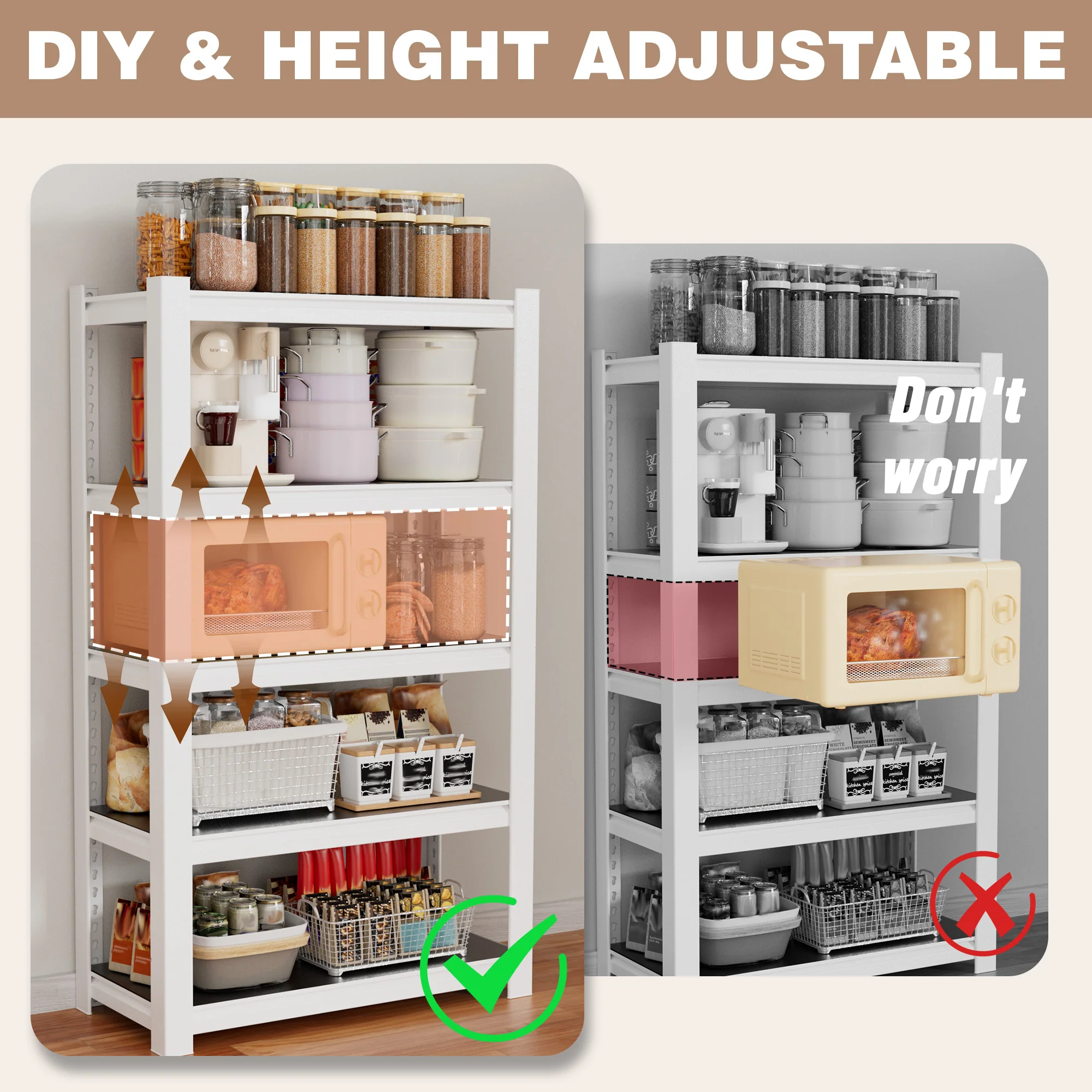 WORKPRO 5-Tier White Adjustable Boltless Garage Storage Shelving Unit, 24-1/10",3000lbs load Capacity - Image 4
