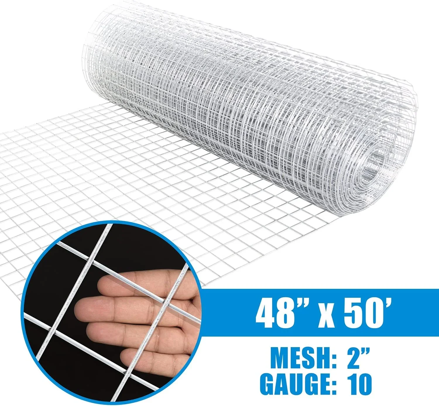 Fencer Wire Heavy Duty 10 Gauge Galvanized Welded Wire Fence, 2" x 2" Opening Mesh for Vegetables, Garden Fruits & Animals Enclosure (4 ft. x 50 ft.) - Image 10