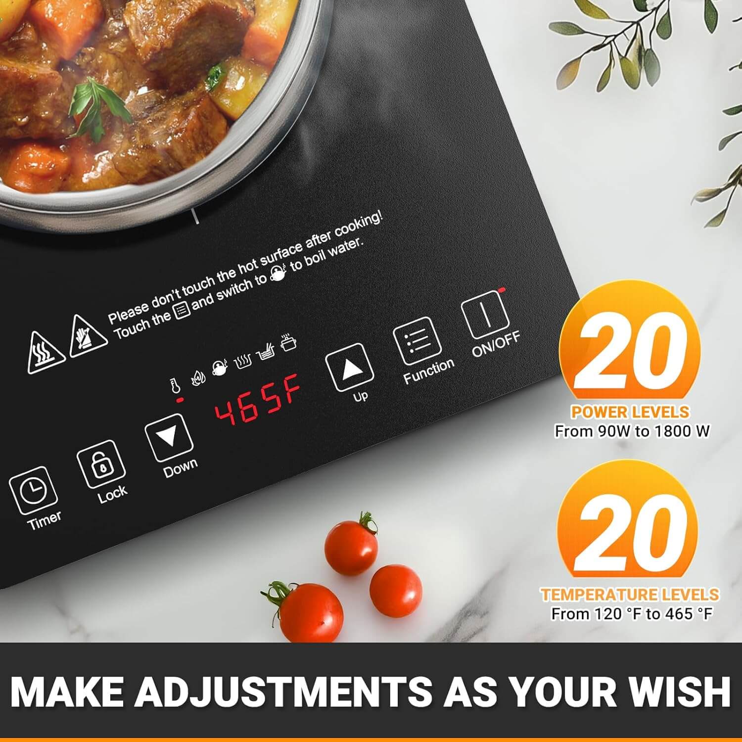 AMZCHEF Portable Induction Cooktop 20 Power Levels HL-B5 3