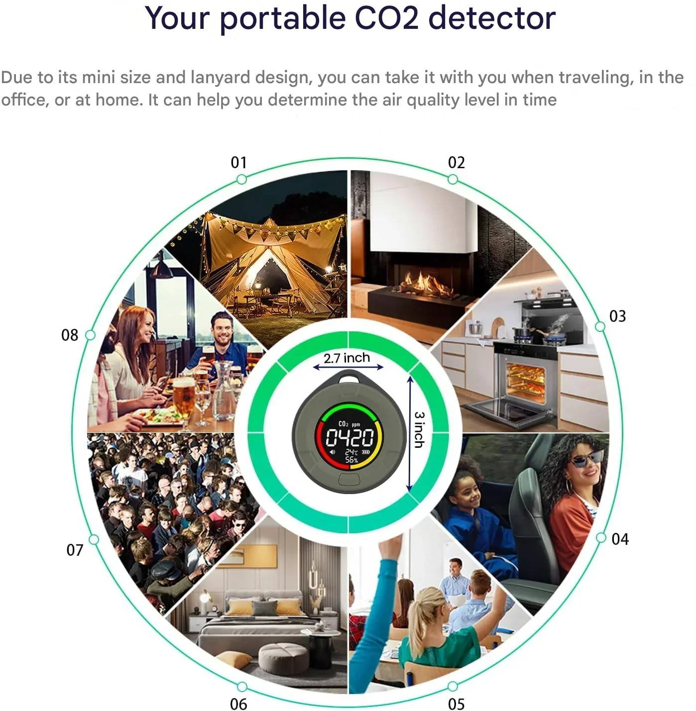 Mobile Air Quality Sensor with Rechargeable Battery - Image 6
