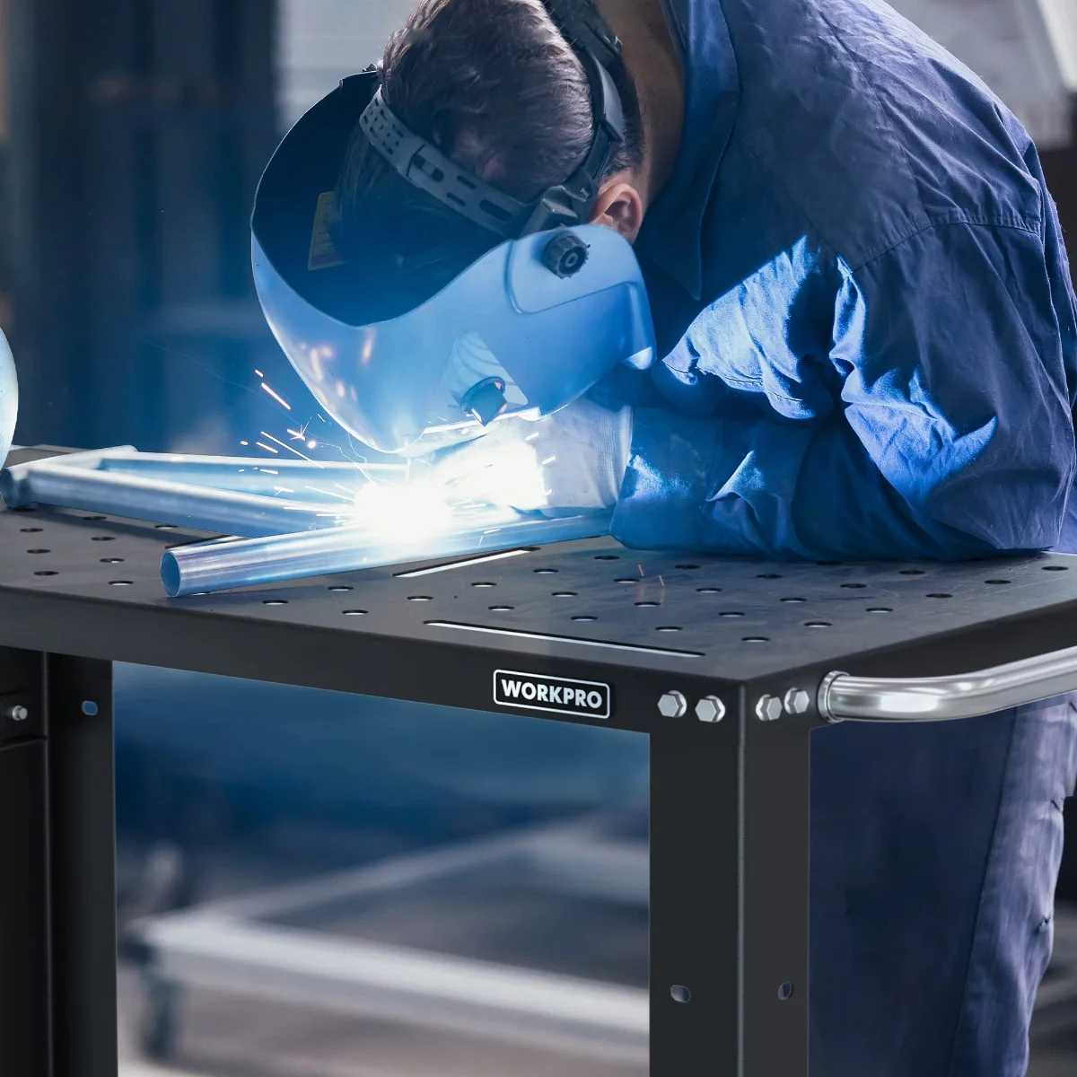 WORKPRO 36”×18” Portable Welding Table, 1200 lbs Load Capacity, Nitriding Tabletop - Image 9