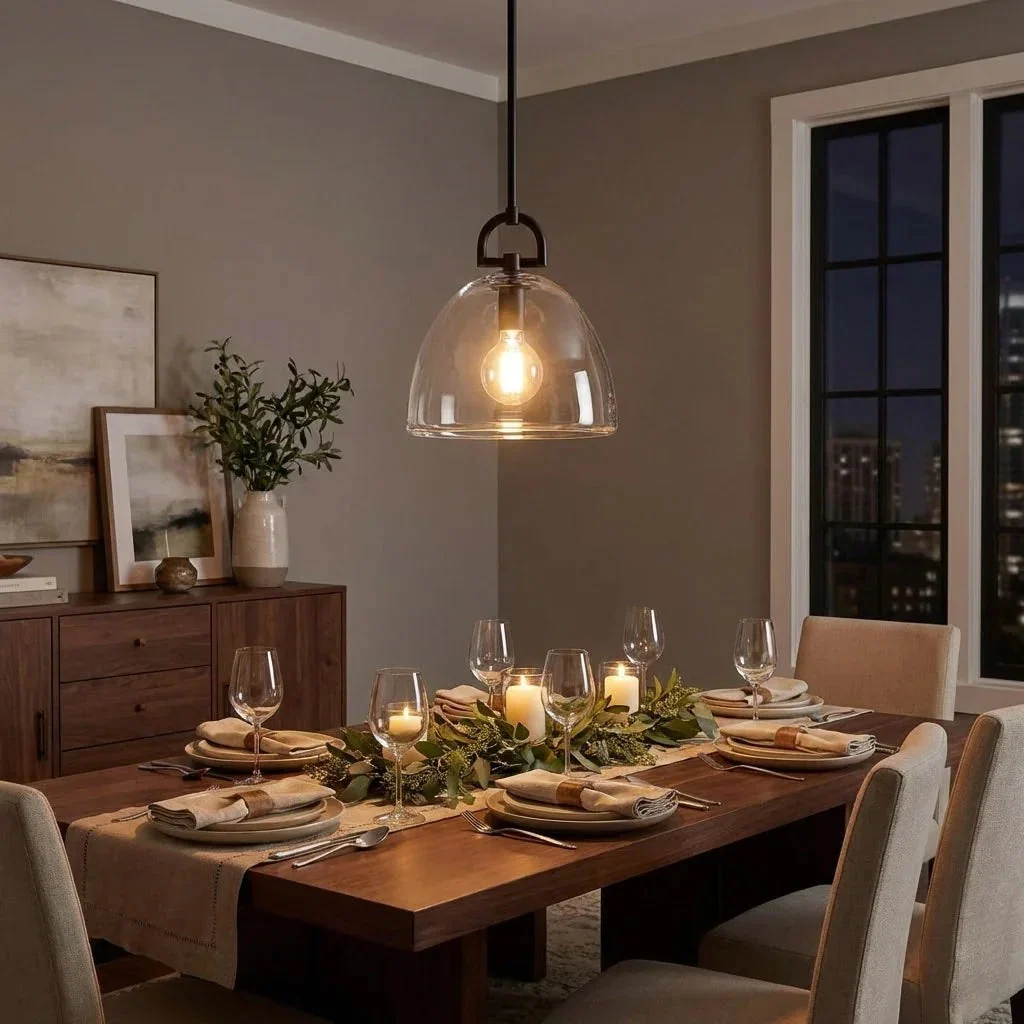 Elegant Glass Dome Pendant Light for Modern Kitchens - Image 9