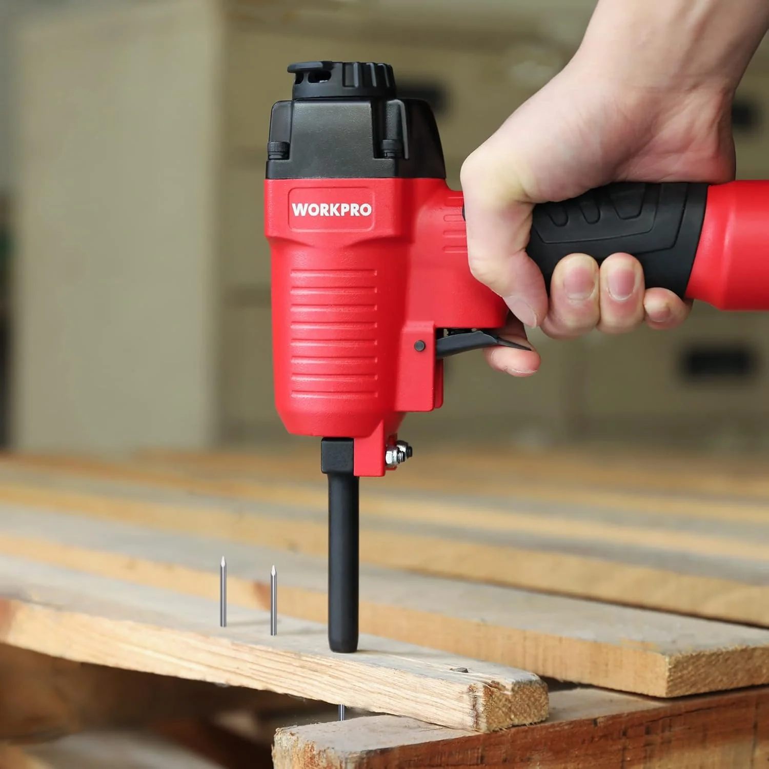 WORKPRO Pneumatic Nail Remover, Professional Heavy Duty Punch Nailer/Nail Puller/Nail Remover for Wood Workpieces, 60-100 PSI Denailer Removes 9-16 Gauge Nails - Image 8