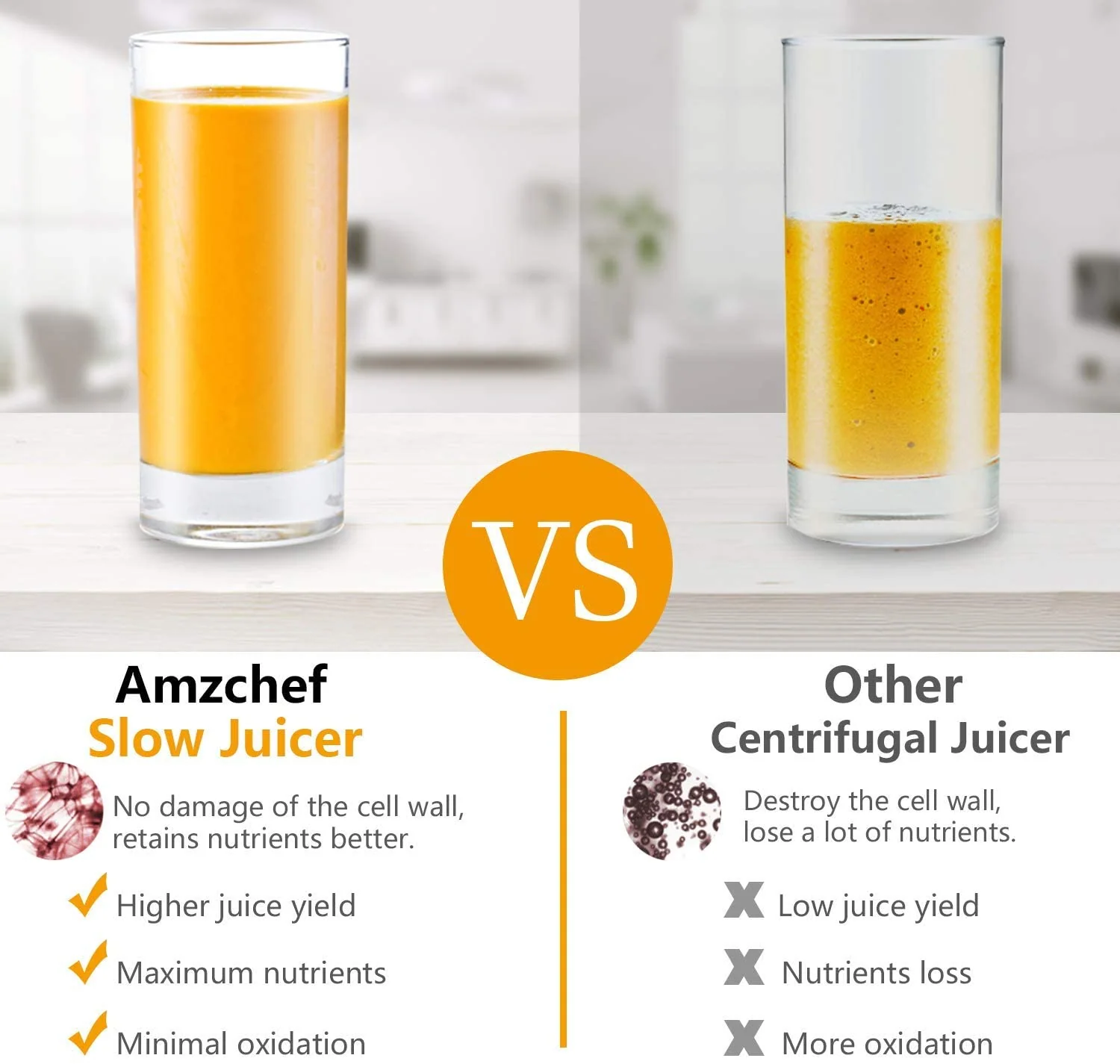 AMZCHEF Slow Masticating Cold Press Juicer ZM1501 3